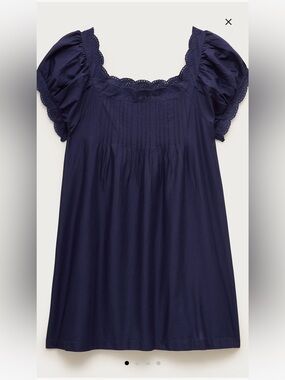 NWT J Crew Women’s Navy Eyelet Scallop trim babydoll dress